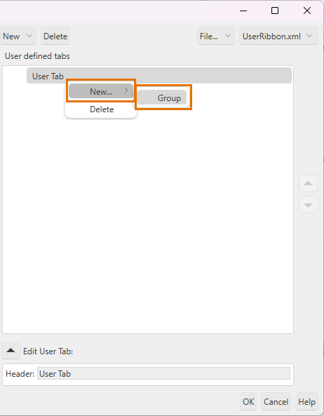 Create your own ribbon tabs