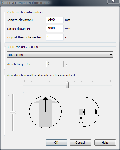 Define camera motion routes