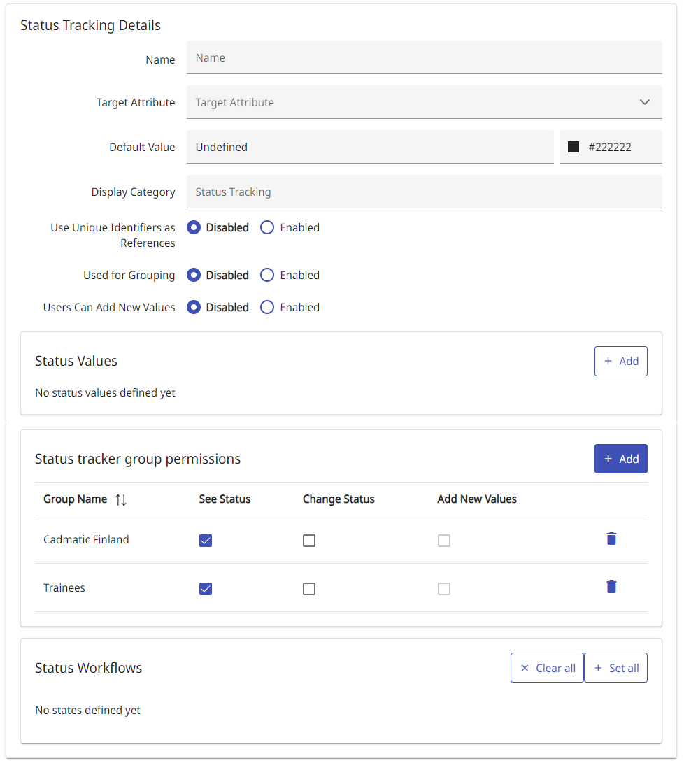 Status Tracking Details