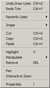 When there are no items selected and no function is active When there are no items selected and no function is active