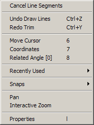 When a function is active (in this case the 'Line Segments' function)