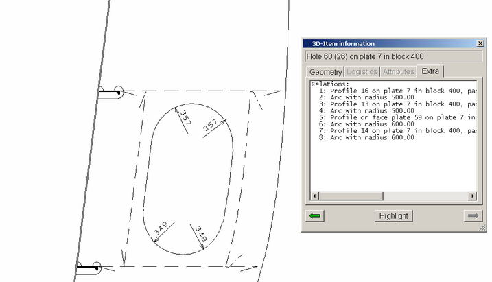 Internal Radii Note Example Cutouts, Radius and Snipes