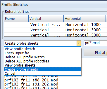 Profile sheets