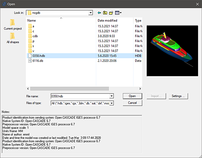 Opening and importing files