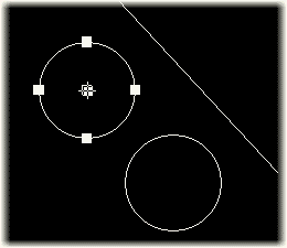 New circle is created parallel to pointed line