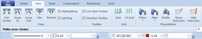 The Line Style and Selection toolbars docked below the Hint Bar.