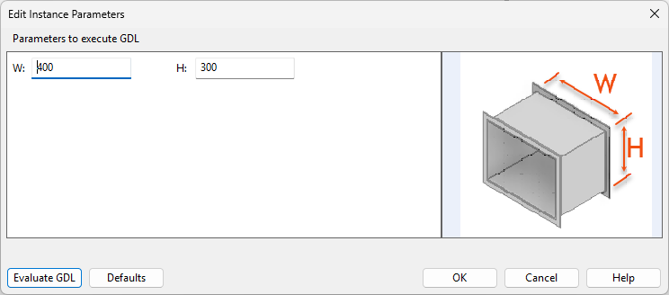 Edit Instance Parameters dialog