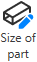 Size of part button
