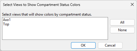 Select Views to Show Compartment Status Colors dialog