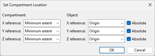 Set Compartment Location dialog