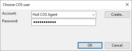 Choose COS user dialog