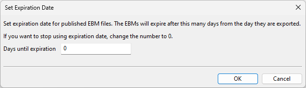 Set Expiration Date dialog