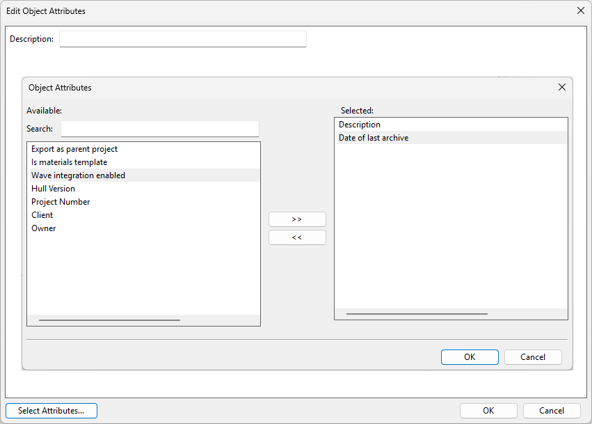 Edit Object Attributes dialog