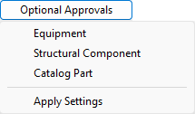 Optional Approvals menu