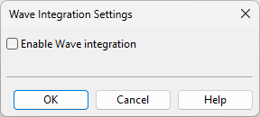 Wave Integration Settings dialog