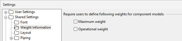 Weight Information