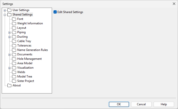Shared Settings