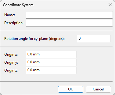 Coordinate System dialog