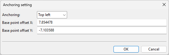 Anchoring setting dialog