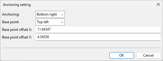 Anchoring setting dialog