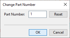 Change Part Number dialog