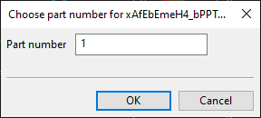 Choose part number for... dialog