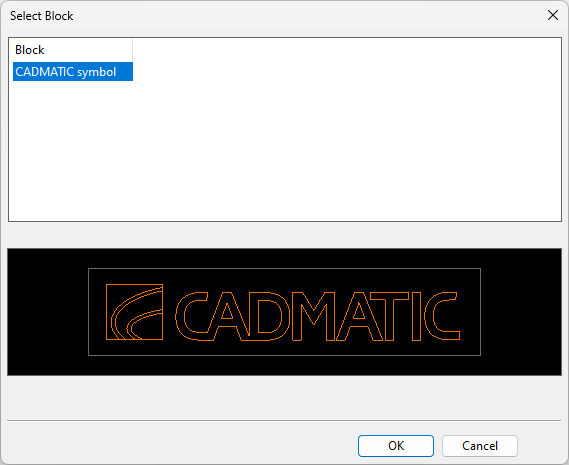 Select Block dialog
