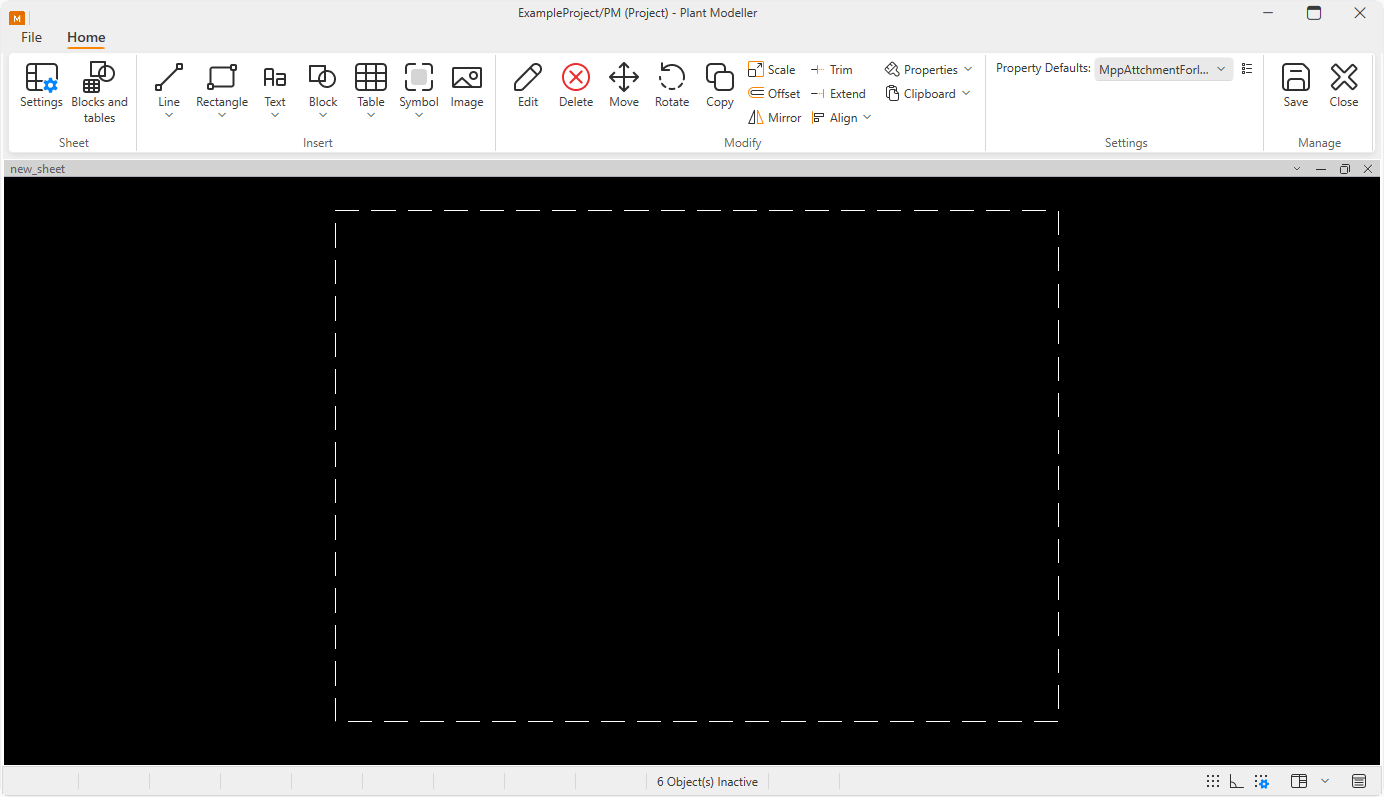 Sheet editor window