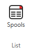 List group of the Pipe Spools tab