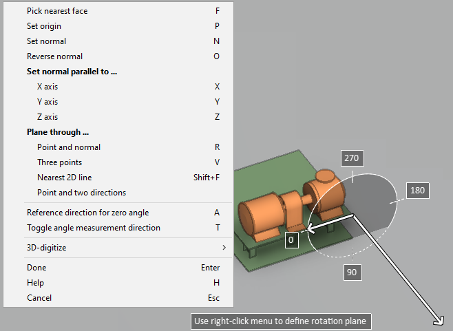 Move and rotate context menu