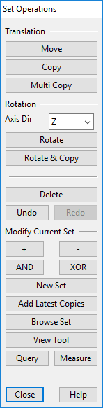 Set Operations dialog