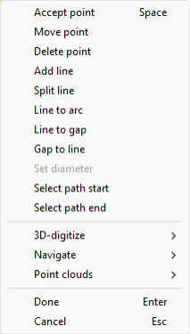 Edit path context menu